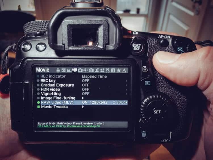 Shoot RAW video on canon cameras